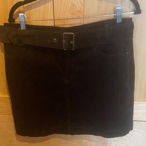 LOFT Classic Dark Brown Corduroy Belted Women's Skirt